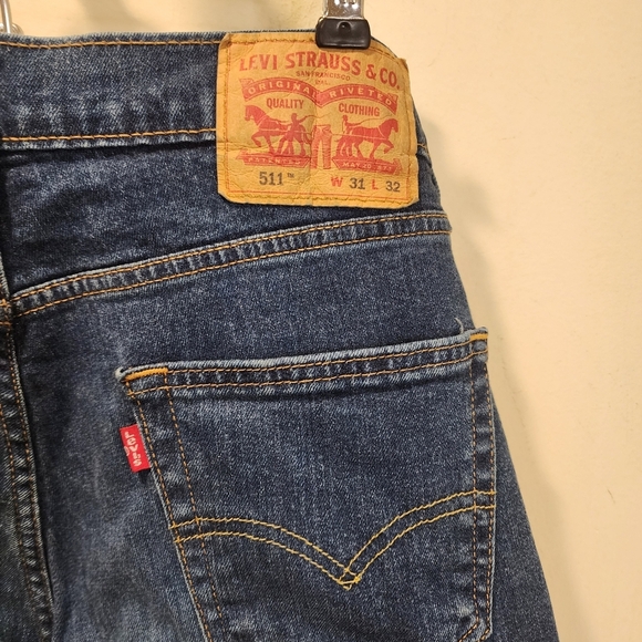 LEVI'S 511 Classic Men's Blue Denim Stright Legs Jeans Size W31 L32 - Picture 2 of 13